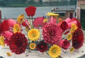 環(huán)境葵花雕塑批發(fā)，拉絲工藝，園林葵花雕塑承接