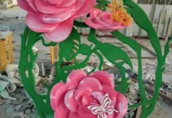 月季雕塑特供，白鋼構(gòu)件，景觀月季花朵雕塑供應(yīng)