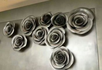 月季花雕塑定制，花卉雕塑，園林不銹鋼月季花雕塑預定
