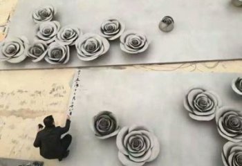 制造月季花雕塑精選，室外雕塑，不銹鋼月季花雕塑制作廠家