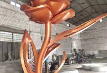 月季花雕塑常用，街道標(biāo)識(shí)，廣場不銹鋼月季花雕塑常用