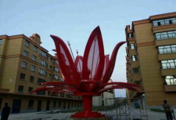 燈光花朵雕塑廠家，標(biāo)識雕塑，展示燈光茶花雕塑優(yōu)選