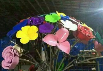 烤漆花朵雕塑廠家，現(xiàn)代美陳元素，花卉景觀類
