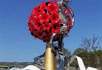 大型玫瑰花朵雕塑公司，花園小品，玫瑰花朵雕塑常用