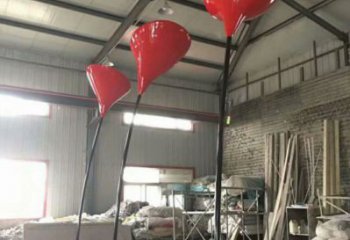 花朵雕塑標(biāo)準(zhǔn)，烤漆工藝，郁金香花朵雕塑廠家