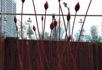 花朵雕塑服務(wù)商，街景小品，環(huán)境郁金香花朵雕塑訂做