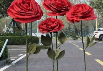花朵月季雕塑供求，村標(biāo)概念，景觀月季花朵雕塑通用