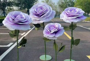 花朵月季雕塑定制廠家，街頭雕塑，月季花朵雕塑制作廠家
