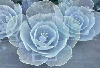 牡丹花雕塑訂做廠家，美陳雕塑，鏤空牡丹花雕塑優(yōu)選