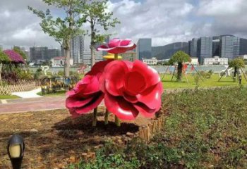 牡丹花雕塑，烤漆工藝，不銹鋼牡丹花雕塑廠家承接