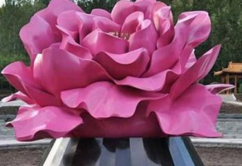 牡丹花雕塑廠家，廣場雕塑，不銹鋼牡丹花雕塑定制