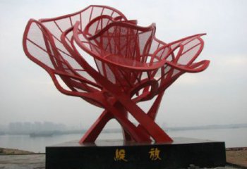 牡丹花雕塑工廠，多彩藝術(shù)，不銹鋼牡丹花雕塑供應(yīng)