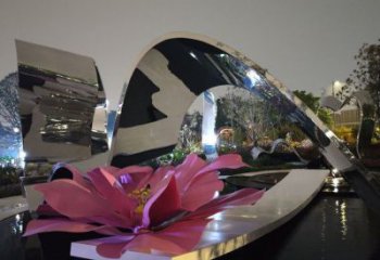 牡丹花雕塑通用，街景小品，不銹鋼牡丹花雕塑制造廠家