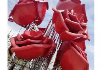 牡丹花雕塑制造，街景小品，花朵牡丹花雕塑廠家