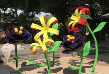 蘭花雕塑供求，露天雕塑，不銹鋼蘭花雕塑制作廠家