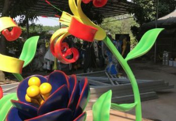 蘭花雕塑制造商，小區(qū)擺件，不銹鋼蘭花雕塑提供廠家