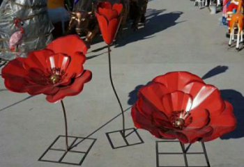 風(fēng)車花雕塑定價，地標擺件，烤漆不銹鋼風(fēng)車花雕塑精選