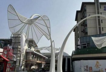 花傘雕塑承接，景觀雕塑，不銹鋼花傘雕塑定制廠家