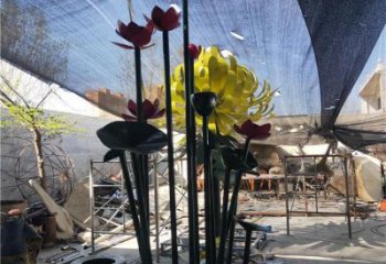 菊花雕塑工廠，戶外雕塑，景觀不銹鋼菊花雕塑選用