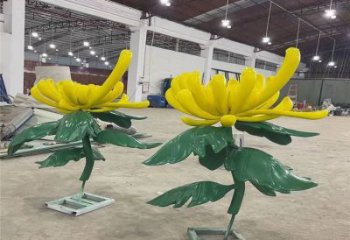 現(xiàn)代菊花雕塑定制，中式工藝，菊花雕塑造型優(yōu)價(jià)