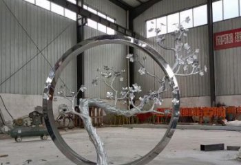 梅花雕塑精品，白鋼構(gòu)件，別墅梅花雕塑供求