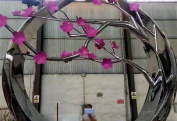 梅花雕塑定價，街頭雕塑，烤漆梅花雕塑定價