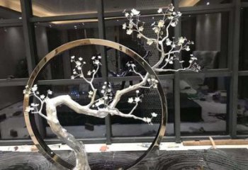 梅花雕塑選用，小區(qū)擺件，大型梅花雕塑批發(fā)