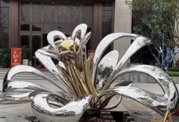 茉莉花雕塑定價(jià)，街頭雕塑，不銹鋼茉莉花雕塑廠家