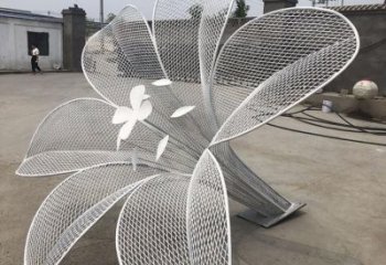山茶花雕塑供求，美陳雕塑，鏤空山茶花雕塑制造商
