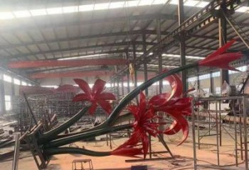 石榴花雕塑精品，標識雕塑，不銹鋼石榴花雕塑廠