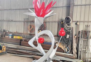 石榴花雕塑預(yù)定，小區(qū)擺件，不銹鋼石榴花雕塑公司