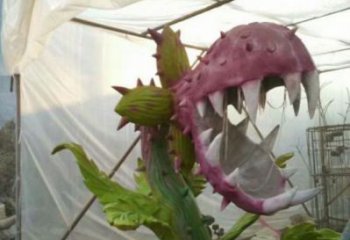 食人花雕塑精品，景觀概念，彩繪食人花雕塑通用