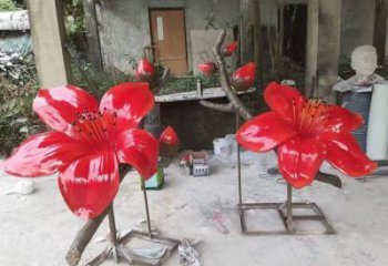 梧桐花雕塑優(yōu)選，室外雕塑，彩繪梧桐花雕塑廠家優(yōu)選