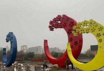 櫻花雕塑制造商，美陳雕塑，不銹鋼櫻花雕塑訂做廠家