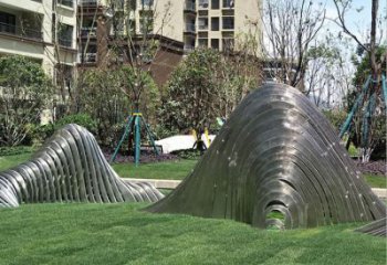 鋼絲假山雕塑，白鋼構(gòu)件，建筑假山雕塑制造廠家