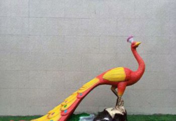 門口彩繪孔雀雕塑點(diǎn)擊，地標(biāo)擺件，仿真孔雀雕塑廠家