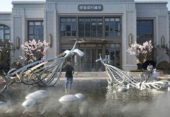 孔雀景觀雕塑常用，酒店擺件，水景不銹鋼孔雀雕塑廠