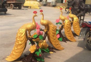 戶外孔雀擺放批發(fā)，景觀雕塑，銅孔雀雕塑生產(chǎn)商
