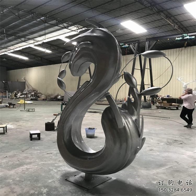 城市海浪雕塑，網(wǎng)格體育雕塑，古銅效果