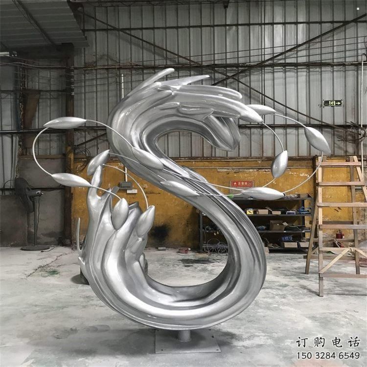公園海浪雕塑，噴砂發(fā)光雕塑，鍛造工藝