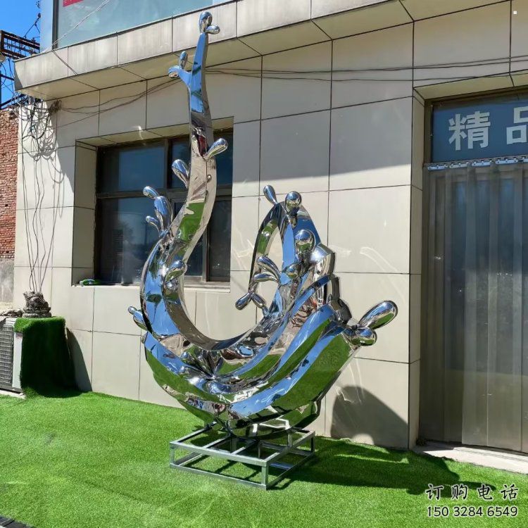 海浪雕塑制造廠家，鏡面工藝，不銹鋼材質(zhì)