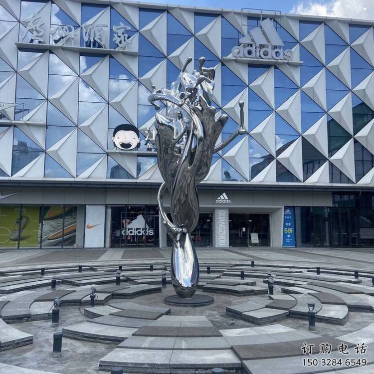 景區(qū)海浪雕塑，鍍金歐式雕塑，鐵藝材質(zhì)