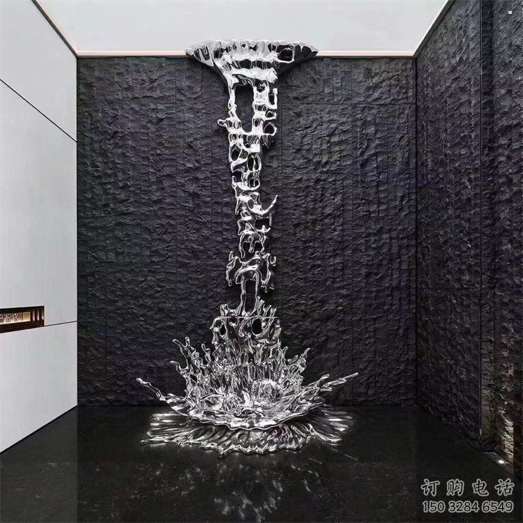 浪花雕塑優(yōu)價，鋼管組合，鏡面浪花雕塑異型