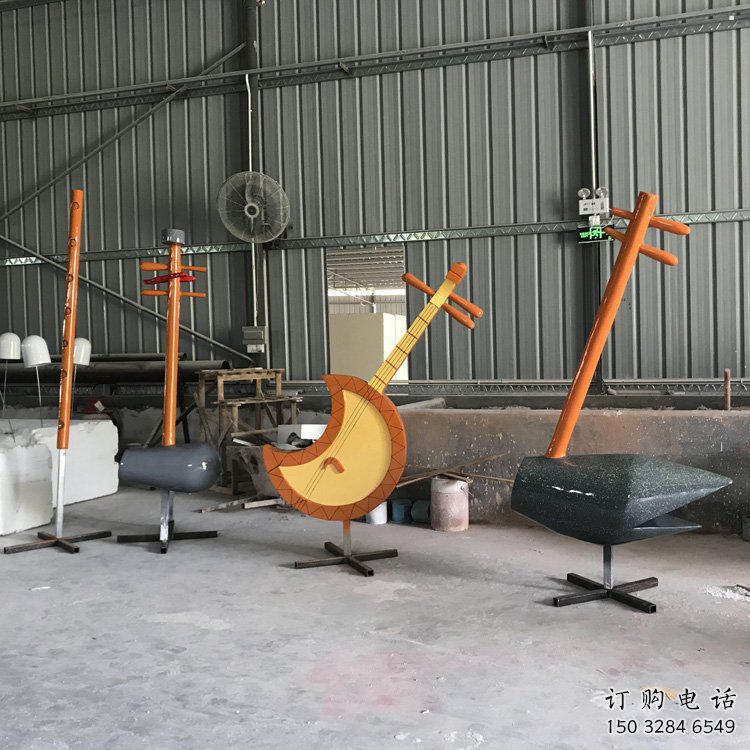 二胡雕塑生產(chǎn)，水景雕塑，不銹鋼二胡雕塑定制