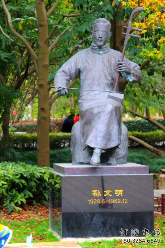 拉二胡雕塑專供，景區(qū)雕塑，仿古民俗人物雕塑提供