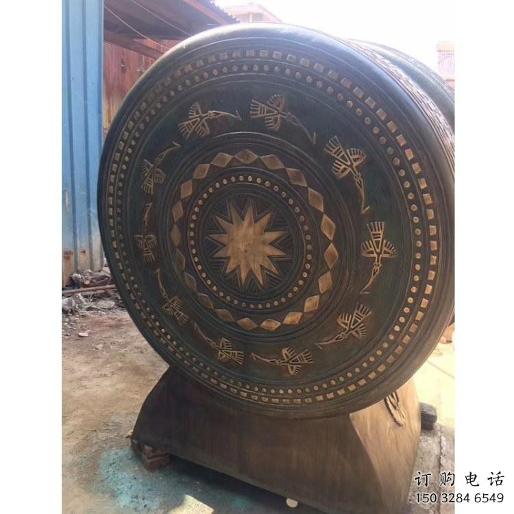 銅鼓雕塑專供，美陳雕塑，廣場銅鼓雕塑預定