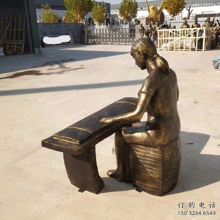 彈古箏雕塑精選，街道標識，民俗人物雕塑工程指用