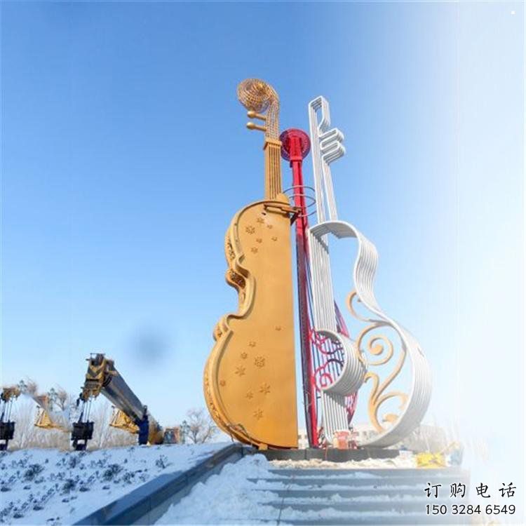 提琴雕塑供應，樂器雕塑，烤漆提琴雕塑制造廠家