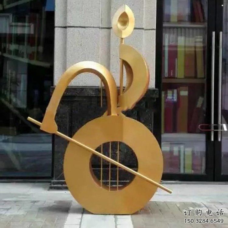 提琴雕塑點(diǎn)擊，多彩藝術(shù)，不銹鋼提琴雕塑訂做承接