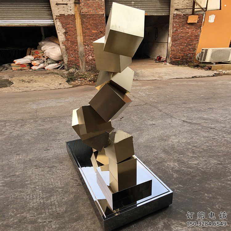 幾何體雕塑承接，鍛造工藝，不銹鋼幾何體雕塑制作